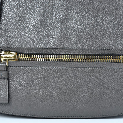 Tom Ford Grained Calfskin Soft Jennifer Saddle Bag Graphite 6 of 14