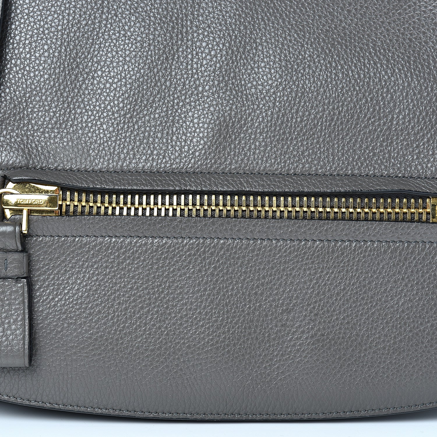 Tom Ford Grained Calfskin Soft Jennifer Saddle Bag Graphite 6 of 14
