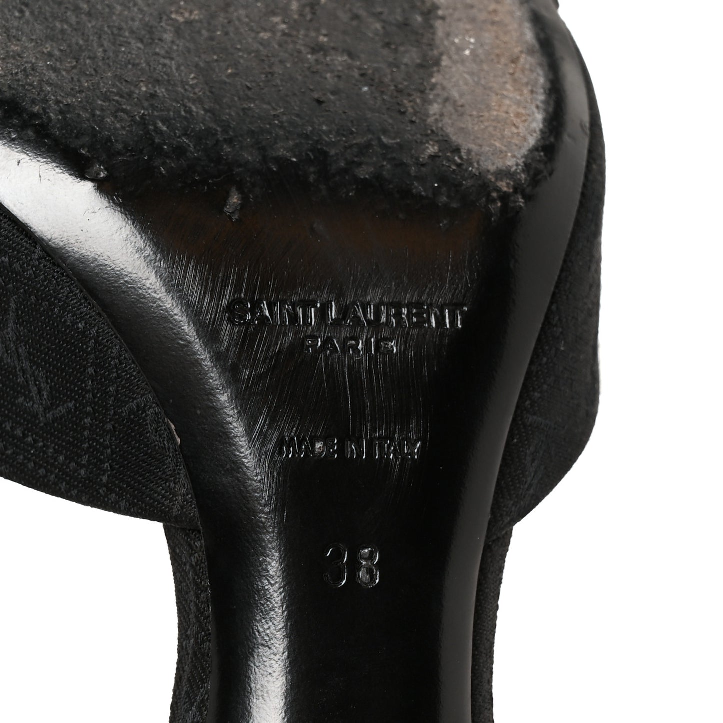 Jacquard All-Over Monogram Le Maillon 60mm Mules 38 Black