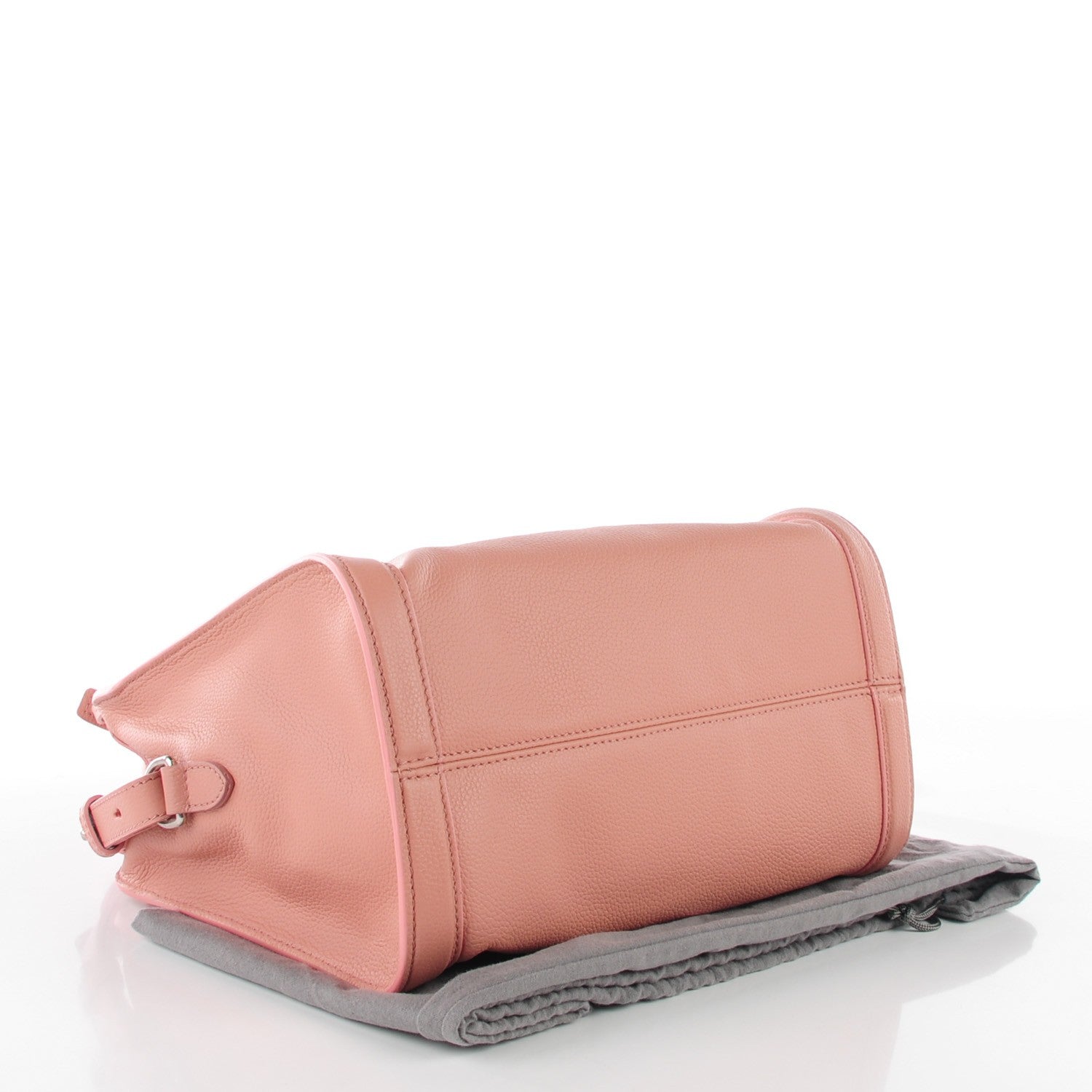 Alexander McQueen Pebbled Calfskin Small Skull Padlock Zip Around Tote Pink 4 of 9