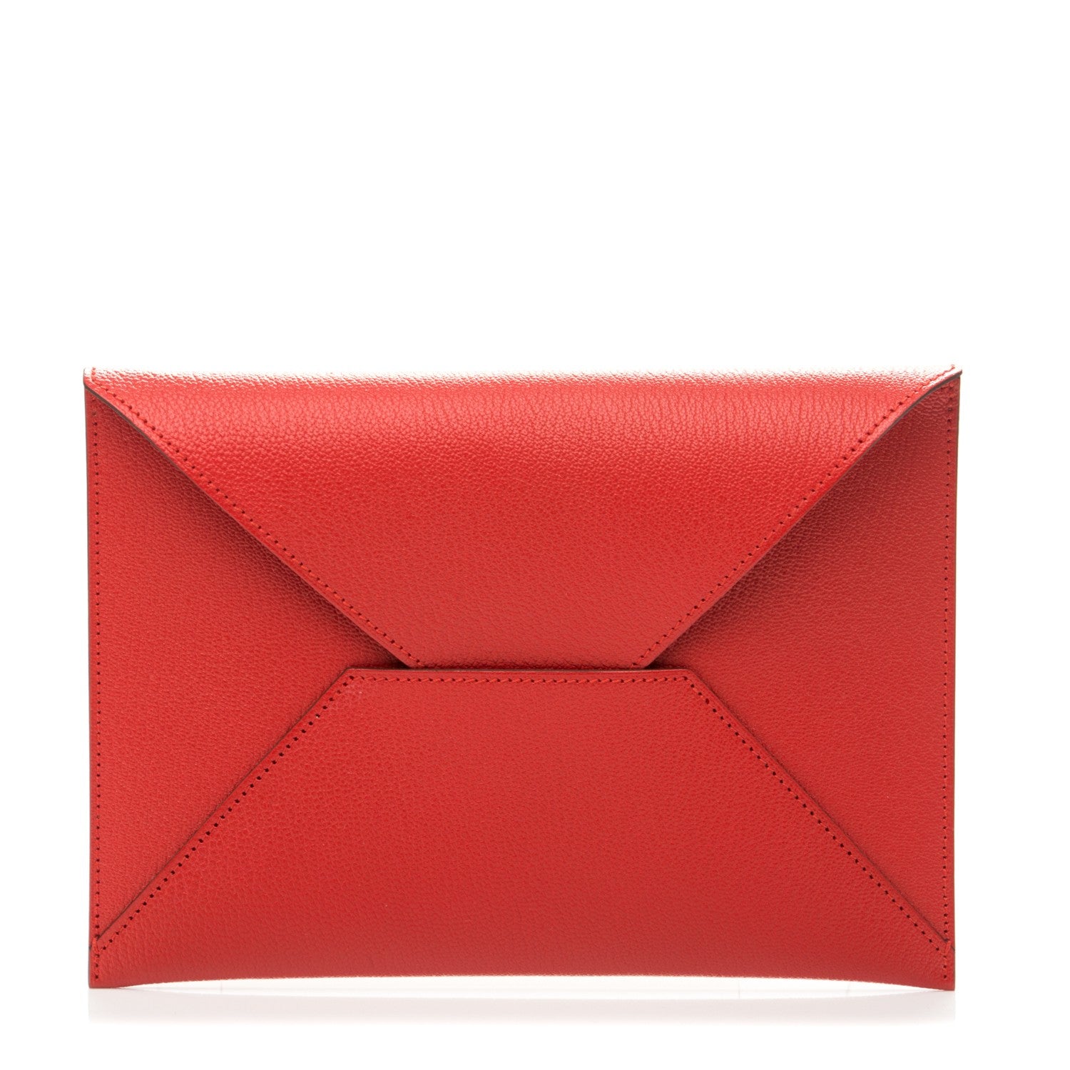 Hermes Chévre Mysore Envelope Trio Wallet Rouge Tomate Orange Lime 1 of 8