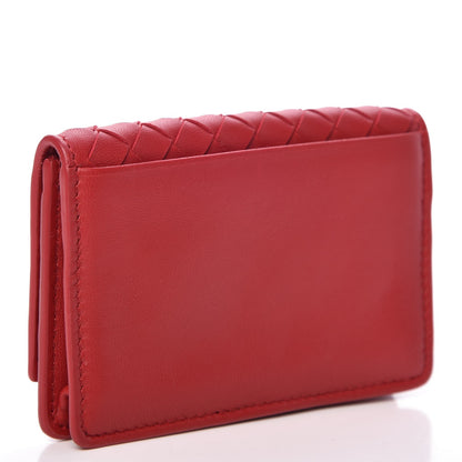 Bottega Veneta Nappa Intrecciato Card Holder Red 3 of 8