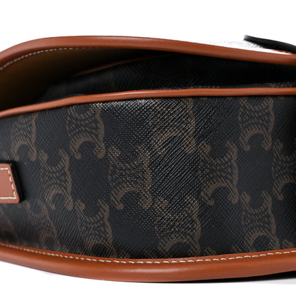 Celine Triomphe Canvas Medium Folco Bag Tan 6 of 8