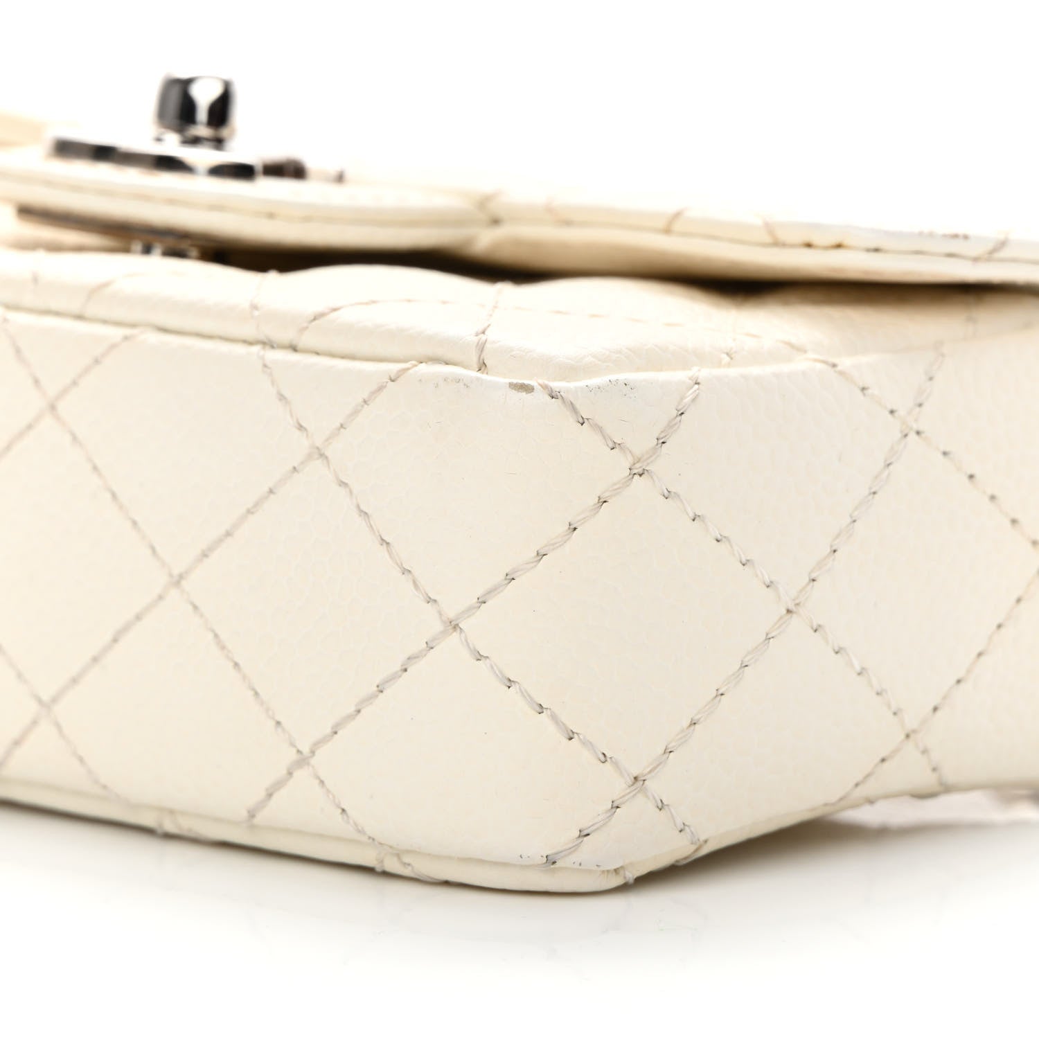 Chanel Caviar Quilted Extra Mini Flap White 10 of 15