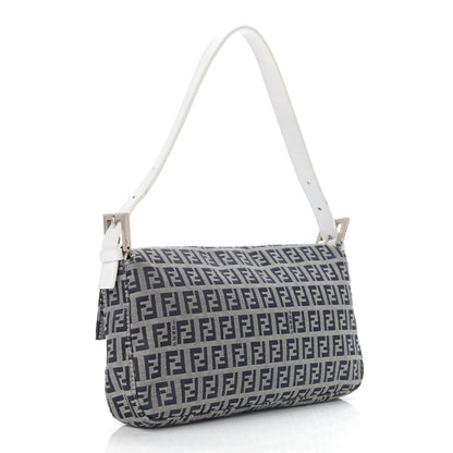 Fendi Zucchino Baguette Navy White 3 of 13