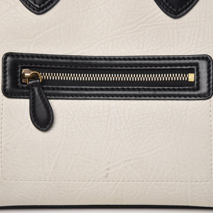 Celine Smooth Calfskin Shrunken Lambskin Mini Bi-Color Luggage Black White 9 of 12