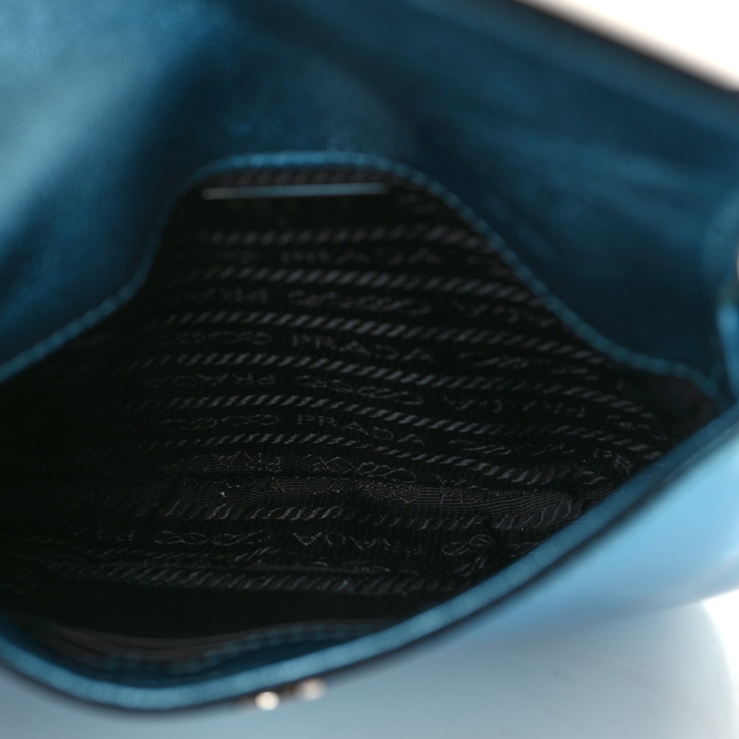Prada Metallic Brushed Calfskin Mini Cleo Flap Adjustable Strap Shoulder Bag Blue 5 of 8