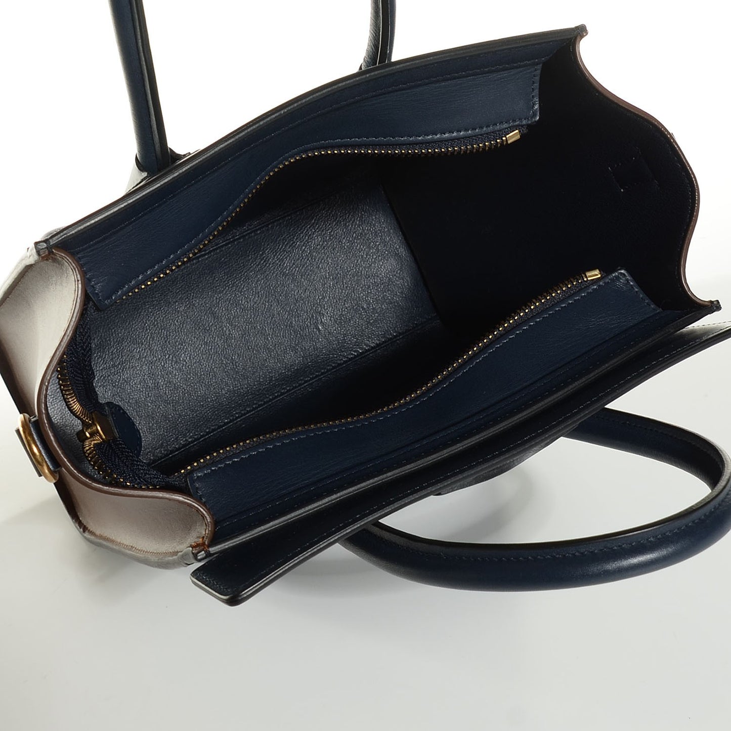 Smooth Calfskin Nano Tri-Color Luggage Black