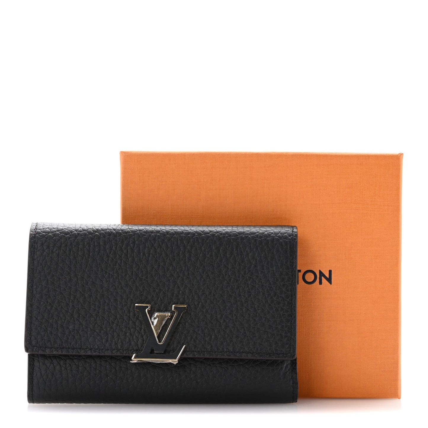 Taurillon Capucines Compact Wallet Black