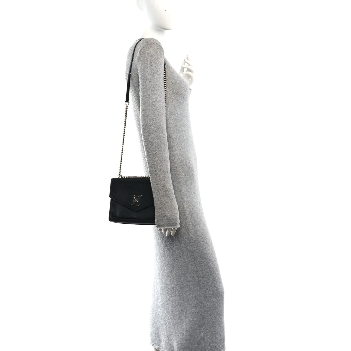 Soft Calfskin My Lockme Chain Bag BB Black