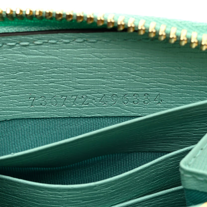 Gucci X PIKARAR Textured Dollar Calfskin Animal Print Zip Around Wallet Green 7 of 8