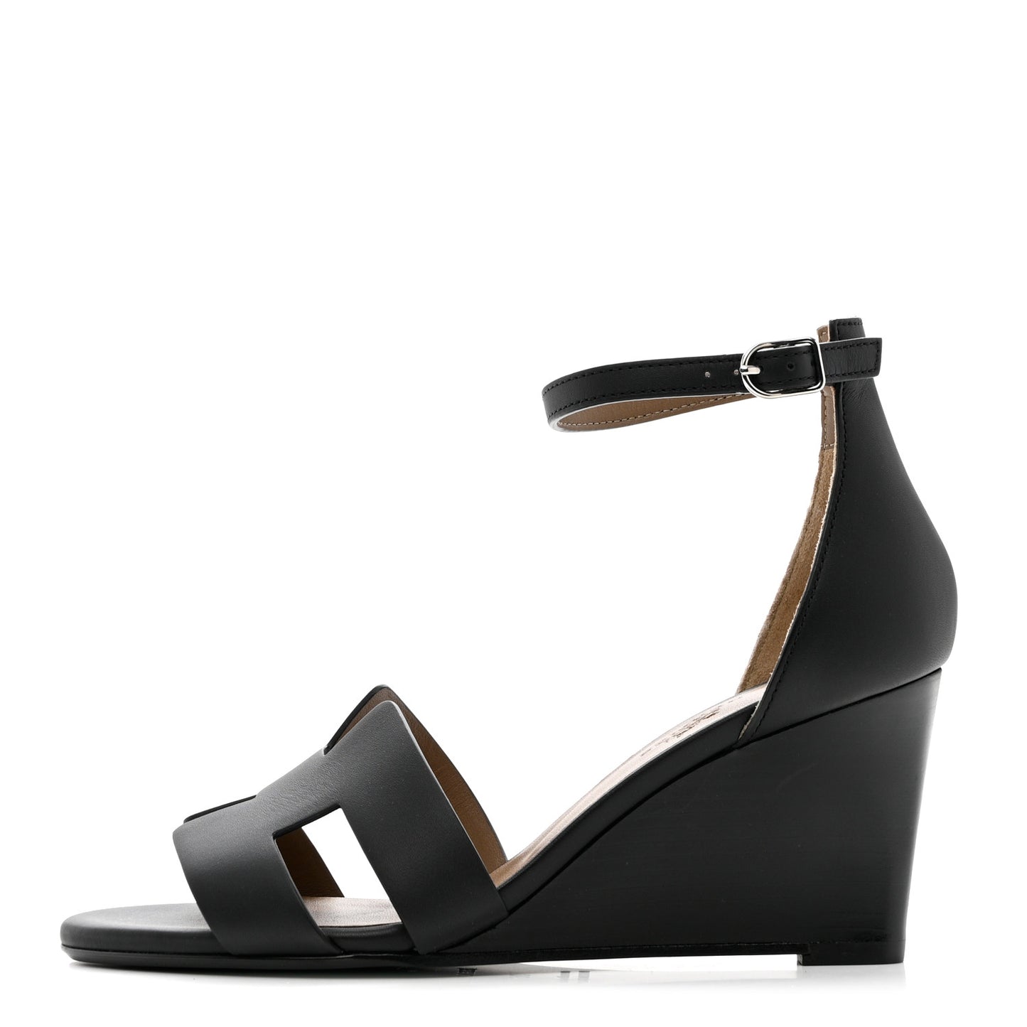 Calfskin Legend Wedge Sandals 36 Black