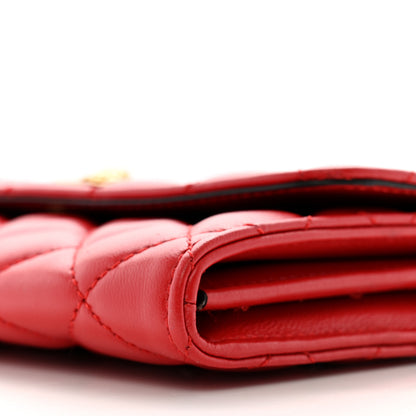 Versace Lambskin Quilted Medusa Wallet On Chain Crossbody Red 9 of 11