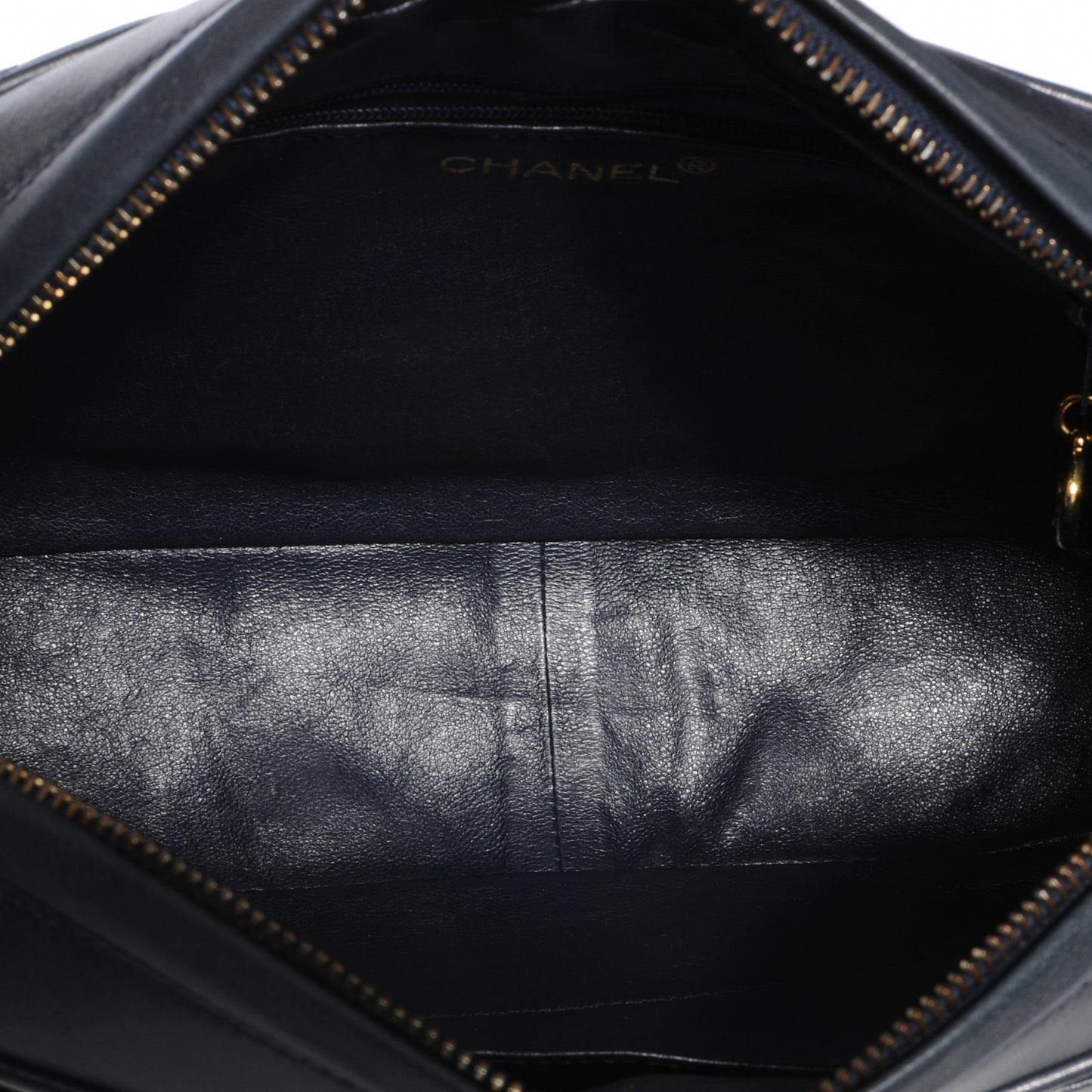 Lambskin Quilted Camera Case Navy