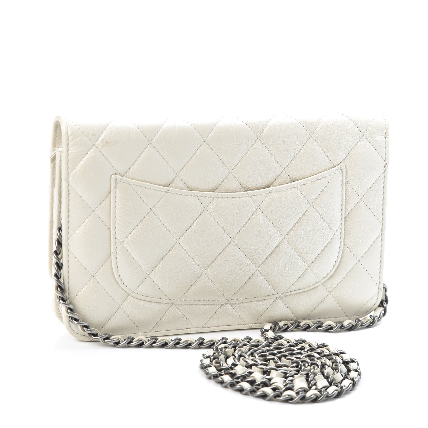 Chanel Metallic Calfskin Lucky Charms Casino 2.55 Reissue Wallet On Chain WOC Ivory 2 of 11