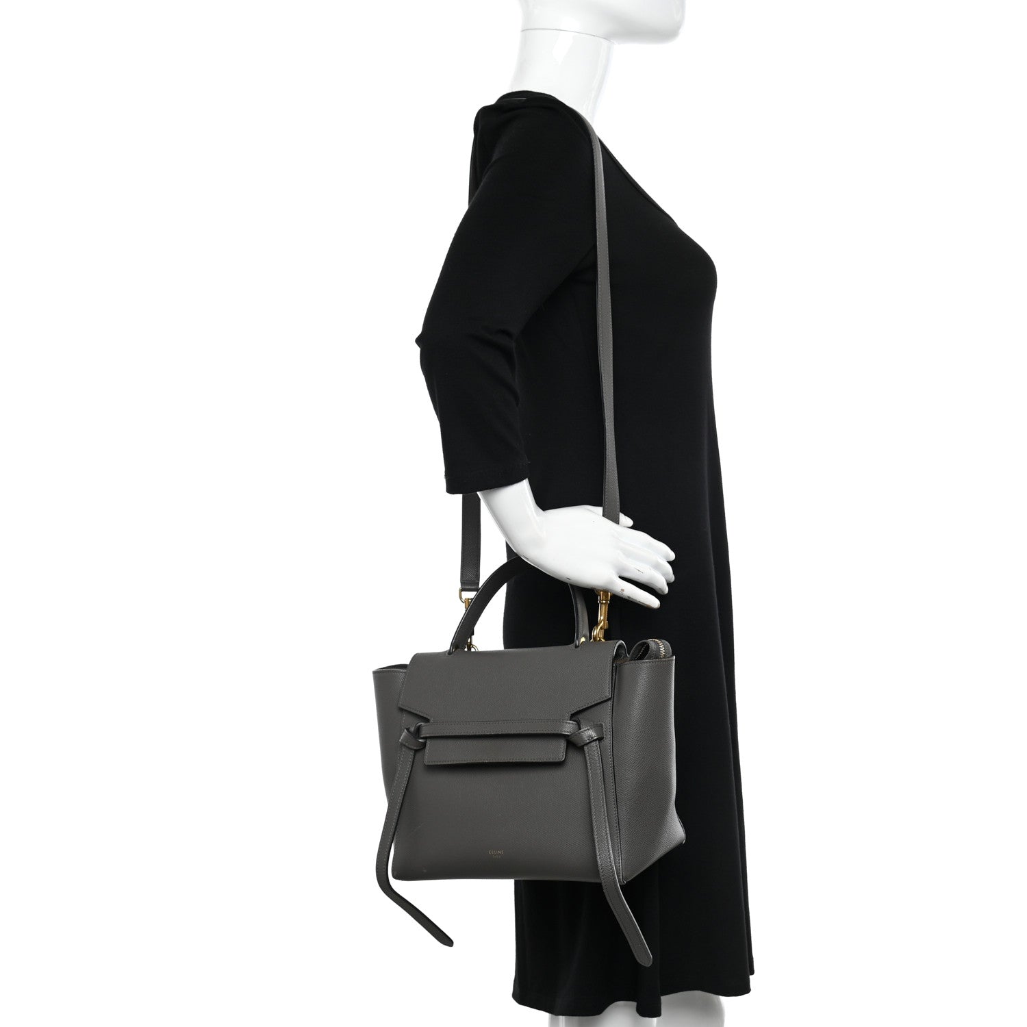 Celine Grained Calfskin Micro Belt Bag Grey 2 of 13