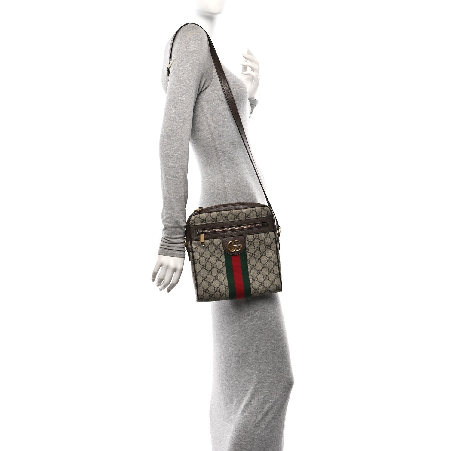 Gucci GG Supreme Monogram Web Small Ophidia Messenger Bag Brown 2 of 12