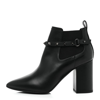 Valentino Garavani Calfskin Rockstud Chelsea 85mm Ankle Boots 39 Black 1 of 10