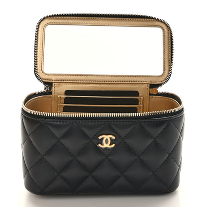 Chanel Lambskin Quilted Pearl Crush Small Vanity Case With Chain Black 5 of 11