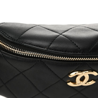 Chanel Lambskin Quilted Resin Bi-Color Waist Bag Fanny Pack Black 12 of 12