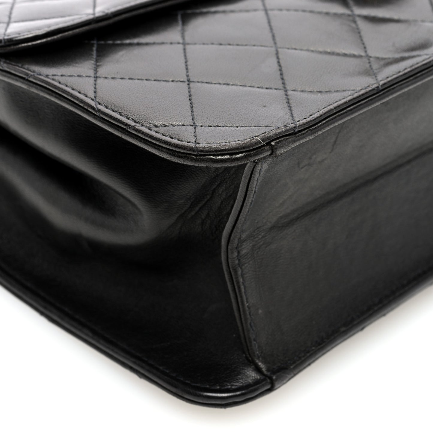 Lambskin Quilted Medium Single Flap Black