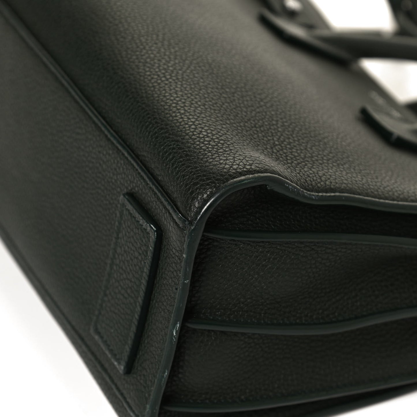 Grained Calfskin Baby Sac De Jour Souple Dark Green