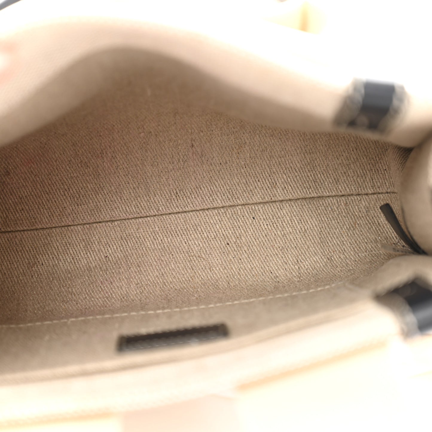 Cotton Calfskin Small Woody Ribbon Tote With Strap White Navy