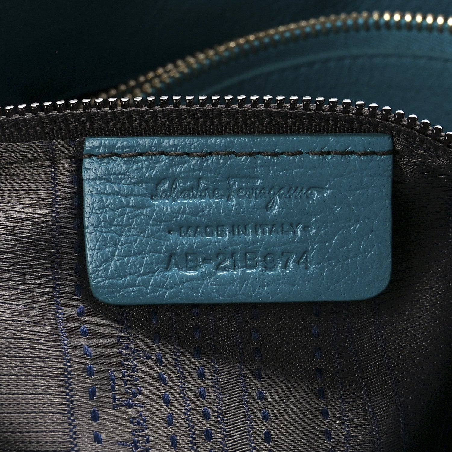 Salvatore Ferragamo Buffalo Betulla Tote Teal 7 of 11