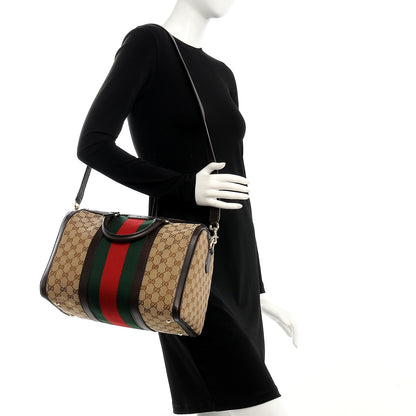 Gucci Monogram Vintage Web Medium Boston Dark Brown 2 of 8