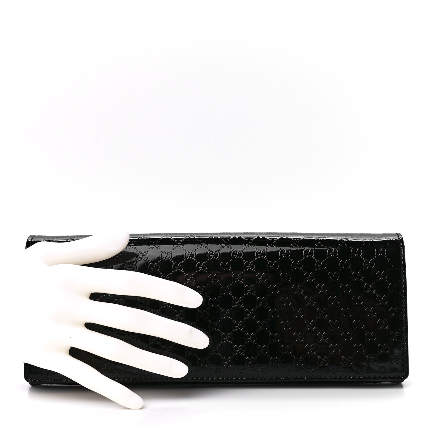 Patent Microguccissima Small Broadway Clutch Black