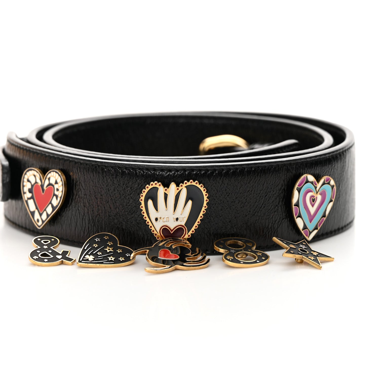 Crinkled Patent Cannage Small Lucky Badges My Lady Dior Black