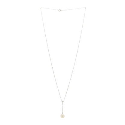 Mikimoto 18K White Gold Akoya Pearl Diamond 7-7.5mm Drop Pendant Necklace 3 of 6