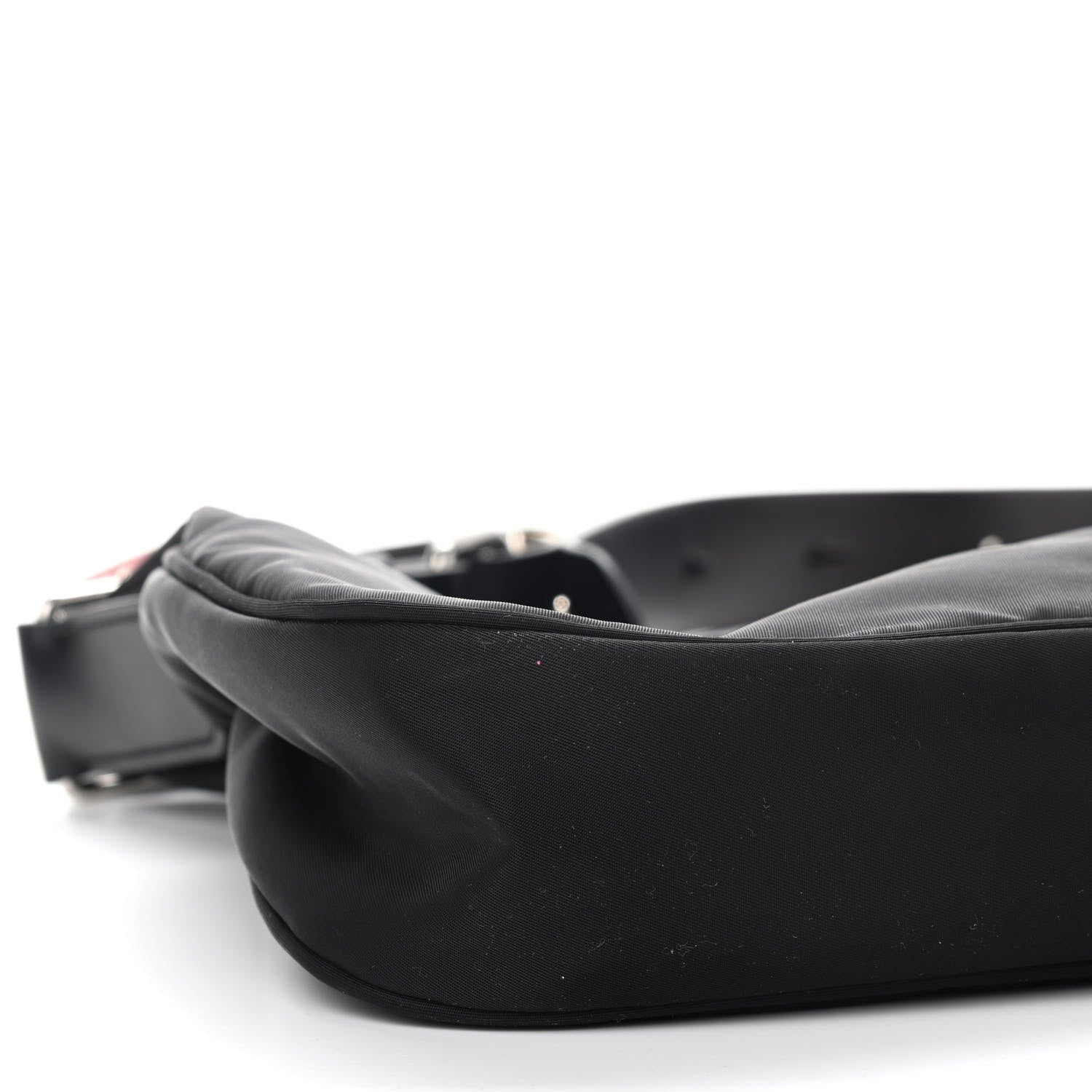 Prada Tessuto Nylon Studded New Vela Hobo Black Fuoco 8 of 11