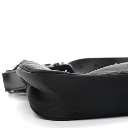 Prada Tessuto Nylon Studded New Vela Hobo Black Fuoco 8 of 11