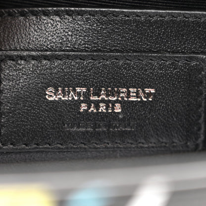 Saint Laurent Grain De Poudre Small Monogram Graphic Print Kate Satchel Black 6 of 10