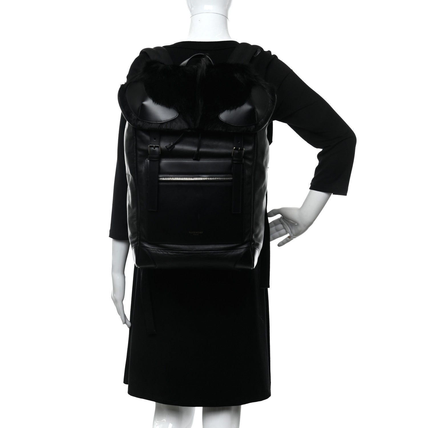 Givenchy Antelope Fur Calfskin Rider Backpack Black 2 of 11