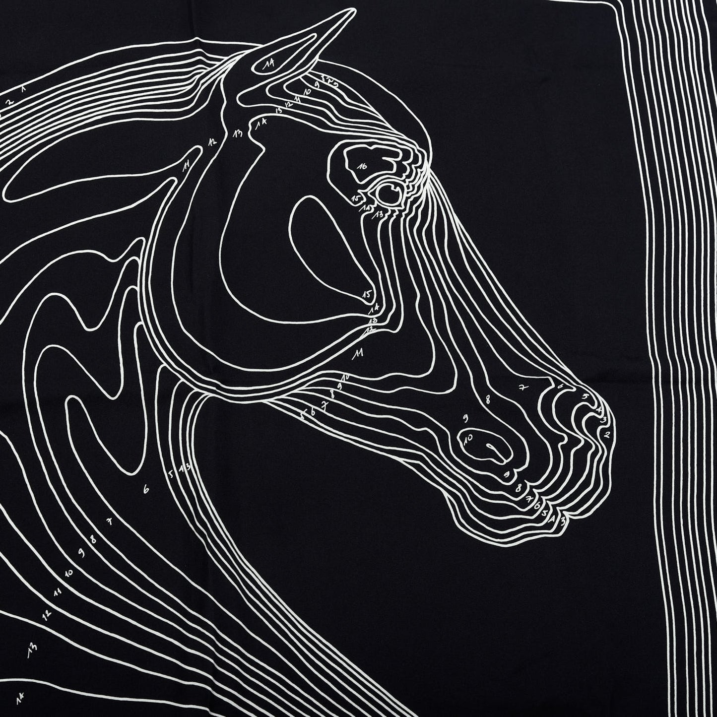 Silk Pegase Paysage Hermes Scarf 90 Black Beige