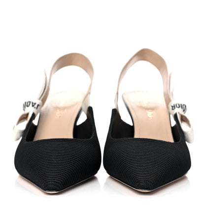Christian Dior Technical Canvas Ribbon J Adior Slingback 65mm Pumps 38 Black 2 of 10