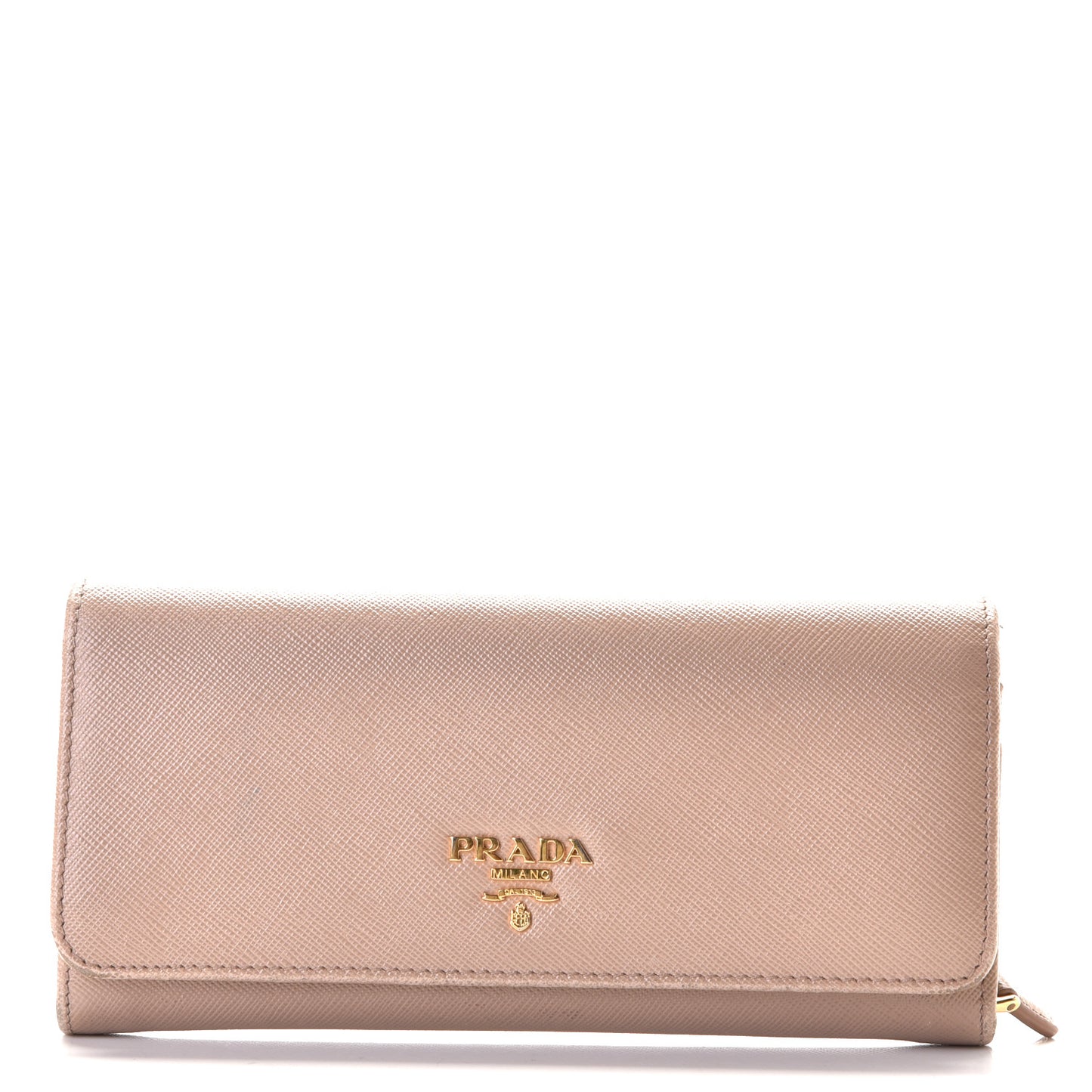 Saffiano Metal Continental Flap Wallet Cammeo