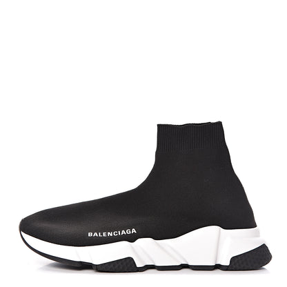 Balenciaga Neoprene Knit Womens Speed Sneakers 39 Black White 1 of 9