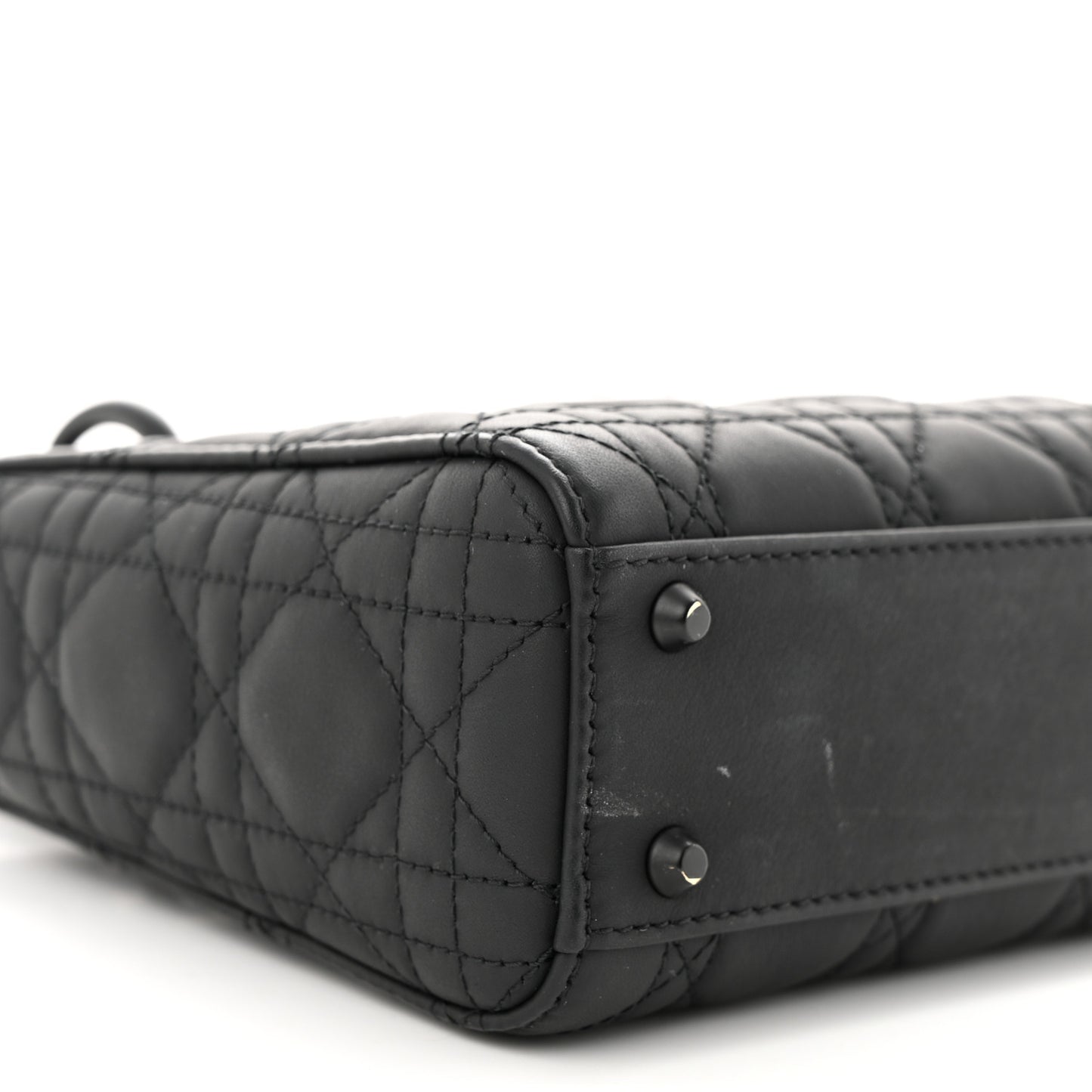 Ultra Matte Calfskin Cannage Mini Lady Dior Black