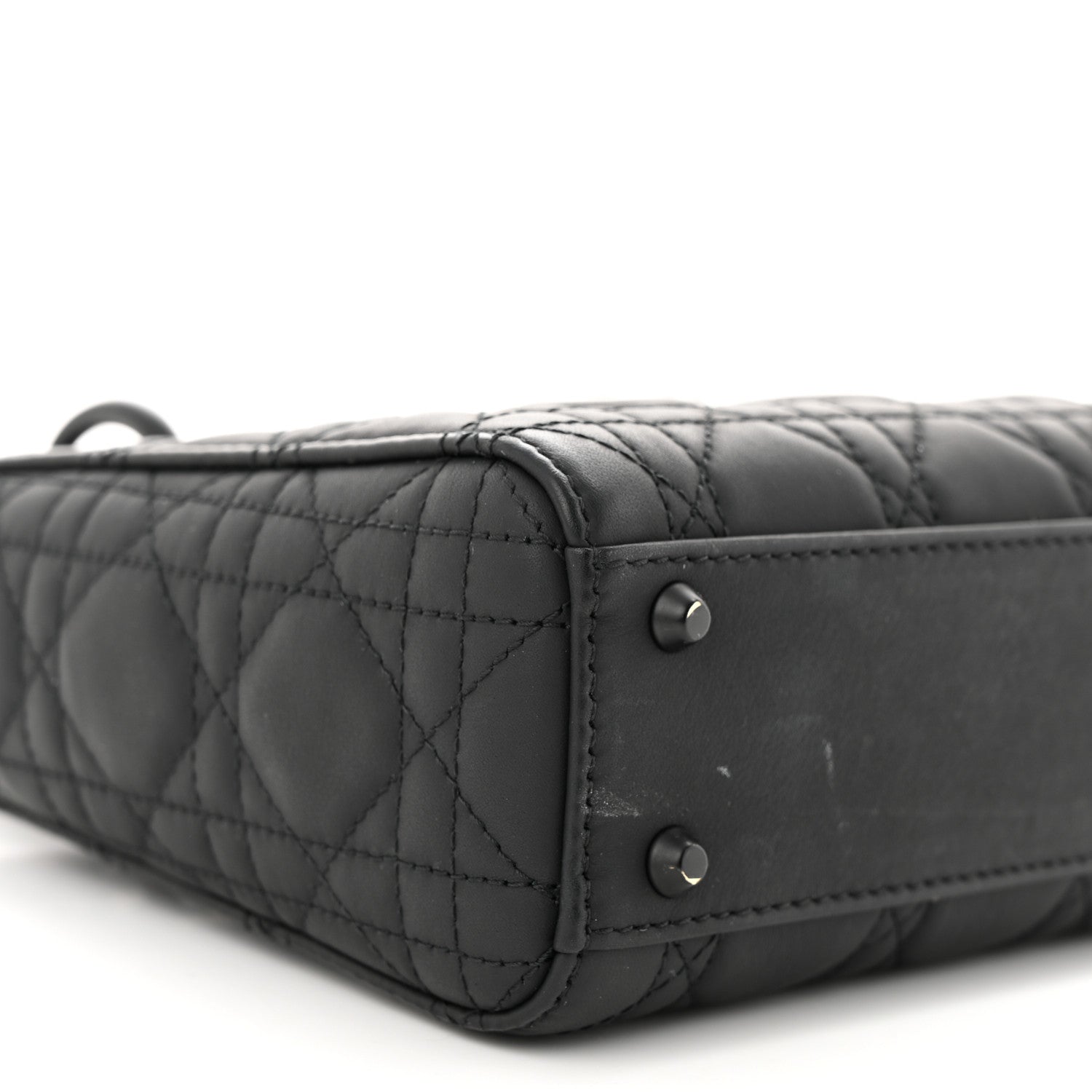 Christian Dior Ultra Matte Calfskin Cannage Mini Lady Dior Black 9 of 13