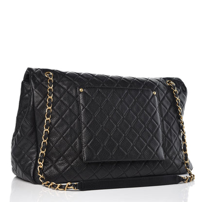 Chanel Calfskin Quilted XXL Travel Flap Bag Black 3 of 8