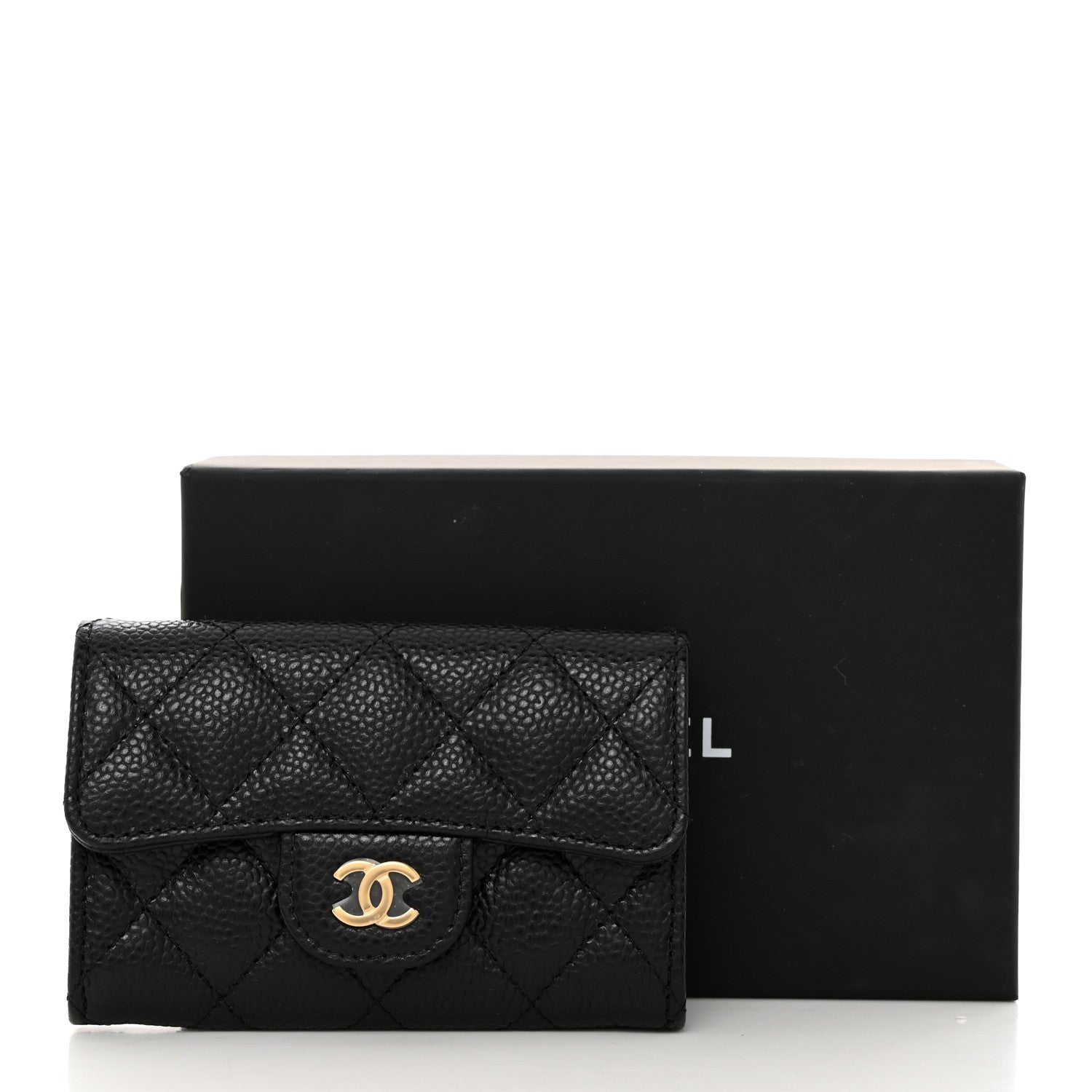 Chanel Caviar Quilted Flap Card Holder Wallet Black 9 of 9