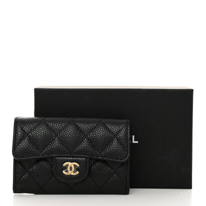 Chanel Caviar Quilted Flap Card Holder Wallet Black 9 of 9