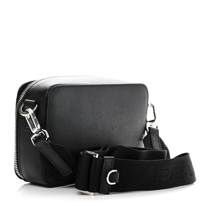 Prada Saffiano Travel Small Brique Crossbody Bag Black 3 of 9