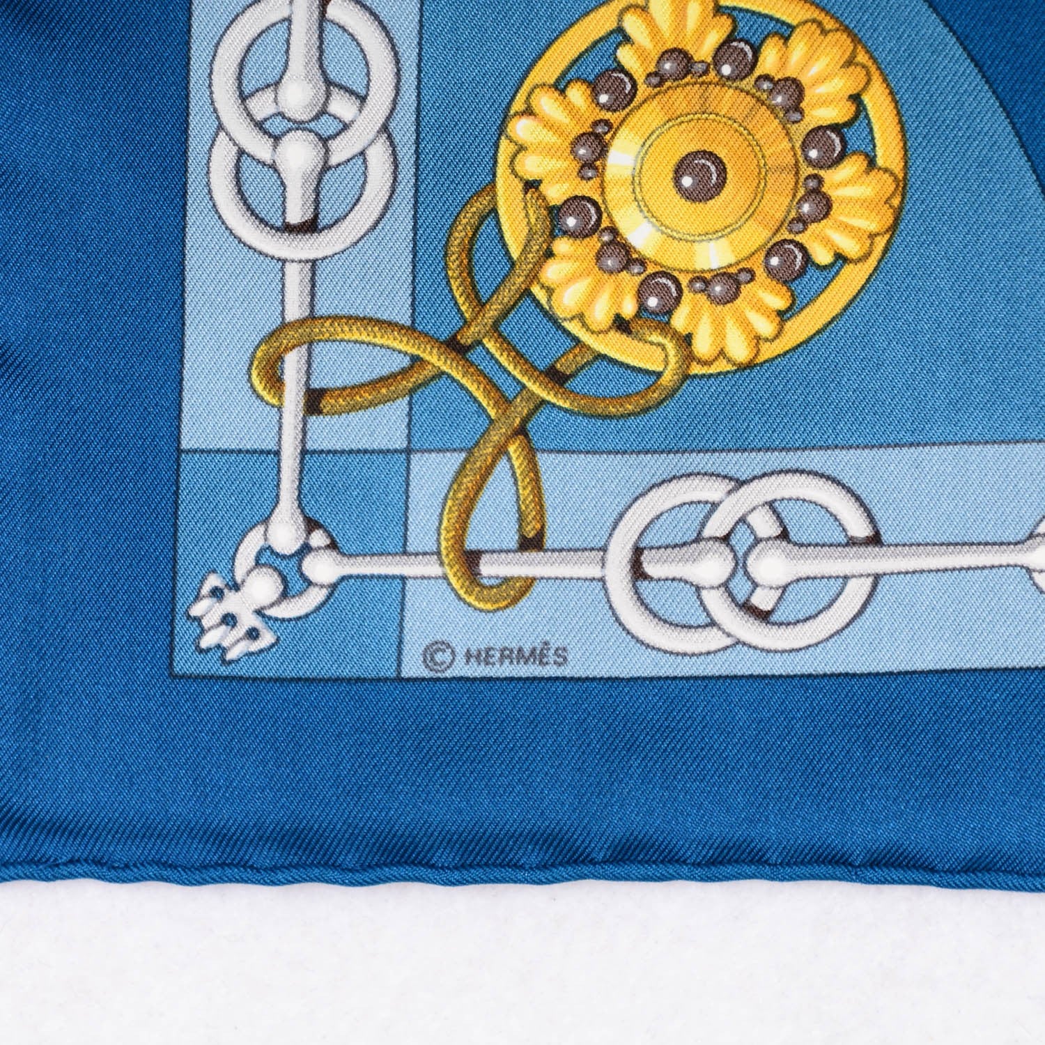 Hermes Silk Cliquetis Pocket Square Scarf 4 of 5