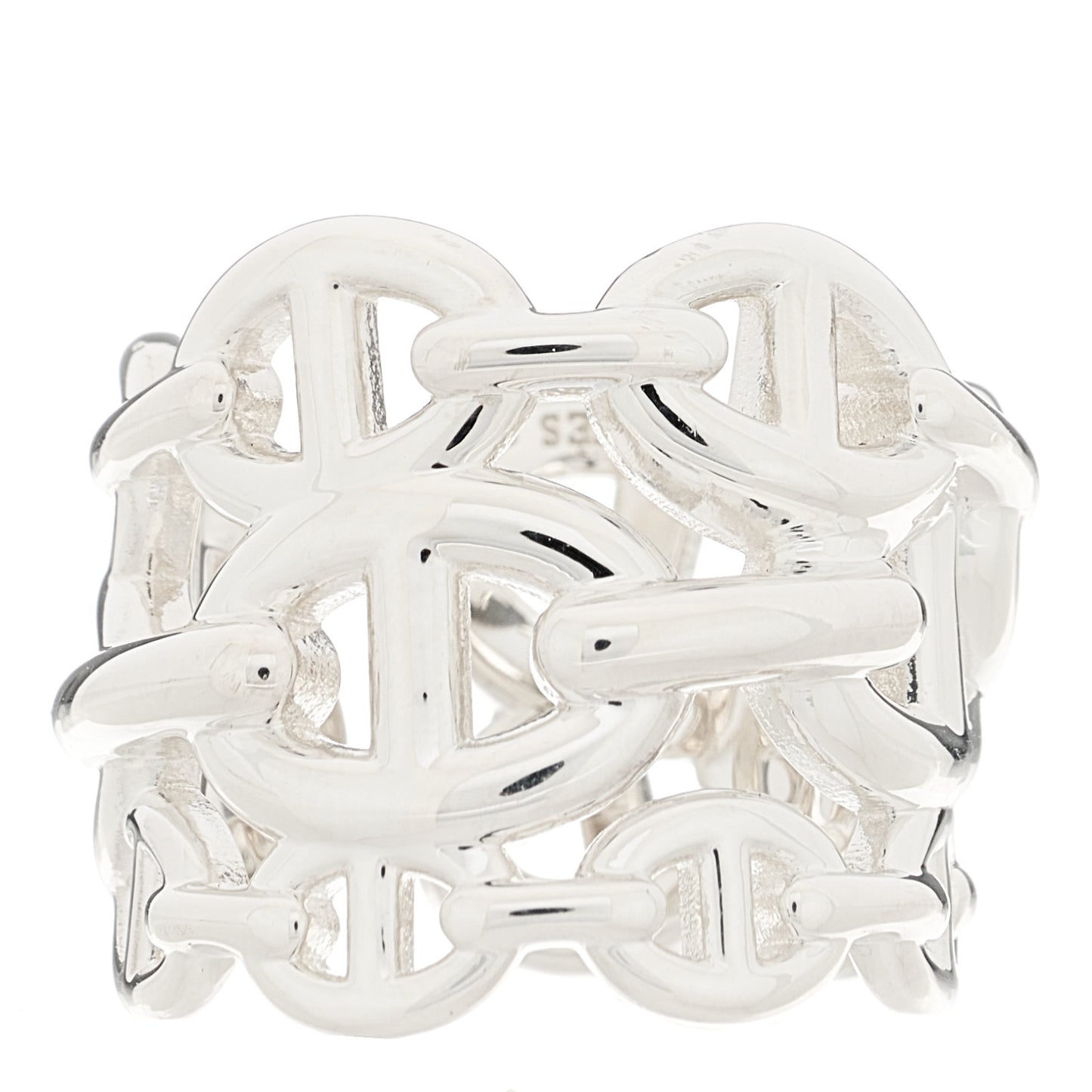 Sterling Silver GM Chaine d'Ancre Enchainee Band Ring 50 5.5