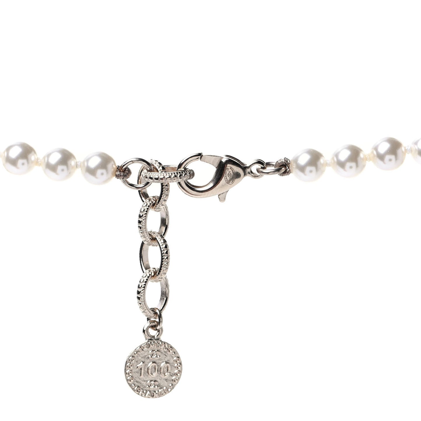 Pearl CC 100th Anniversary Necklace Light Gold