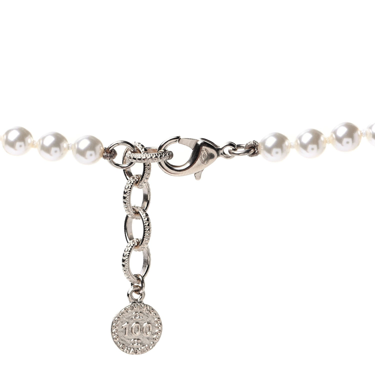 Chanel Pearl CC 100th Anniversary Necklace Light Gold 3 of 4